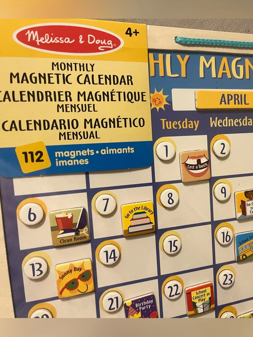 Melissa & Doug Monthly Magnetic Calendar! Great for Back to School! Ages 4+.
